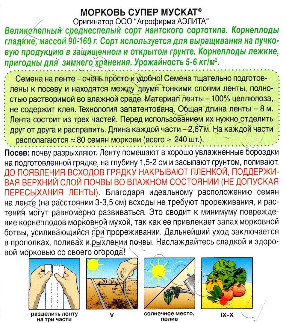 Морковь Супер мускат на ленте 8м