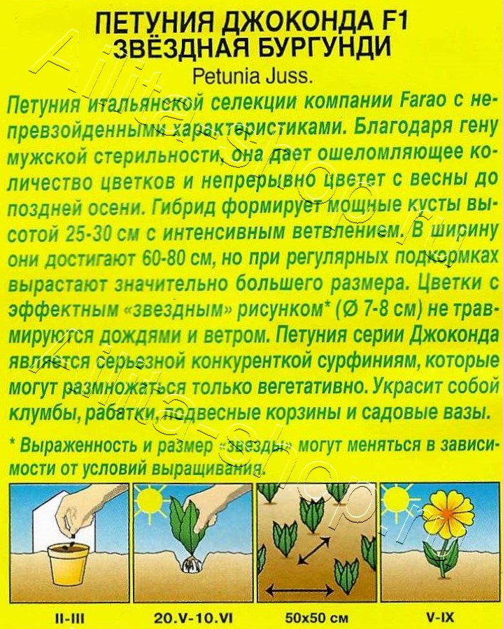 Петуния Джоконда F1 звездная бургунди 5шт