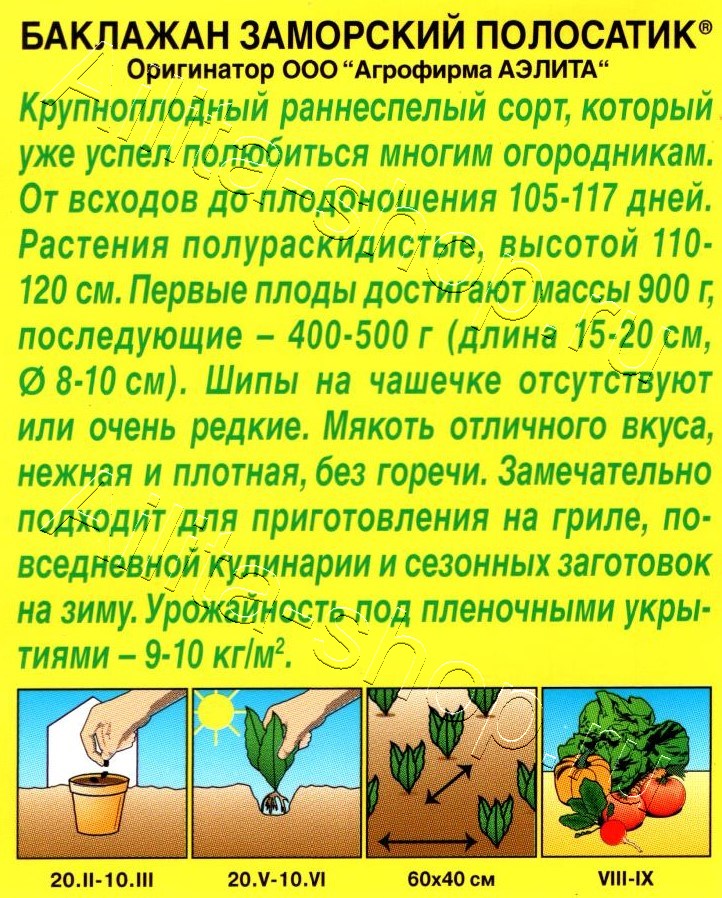 Баклажан Заморский полосатик 0,1г