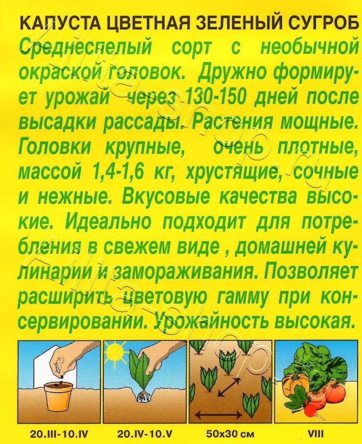 Капуста цветная Зеленый сугроб 0,15г