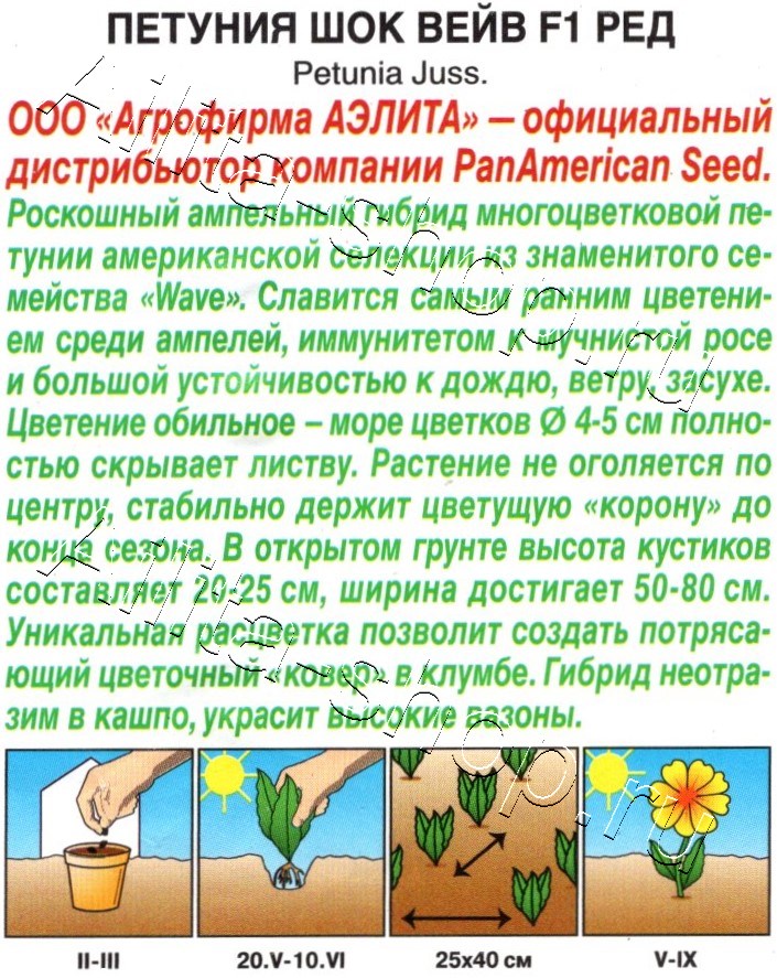 Петуния Шок вейв F1 ред 4шт