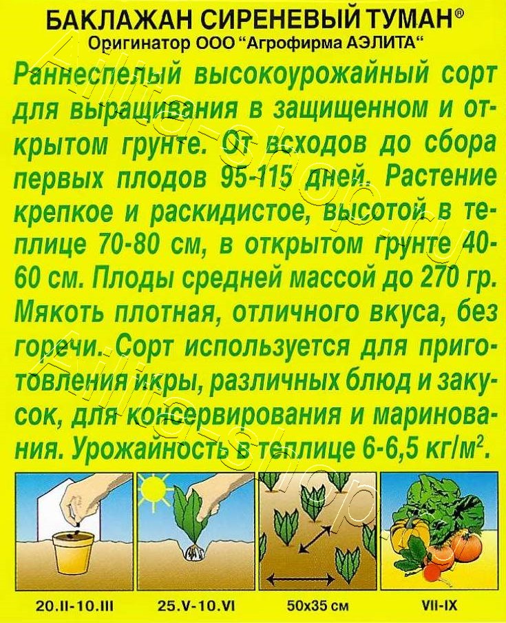 Баклажан Сиреневый туман 0,1г