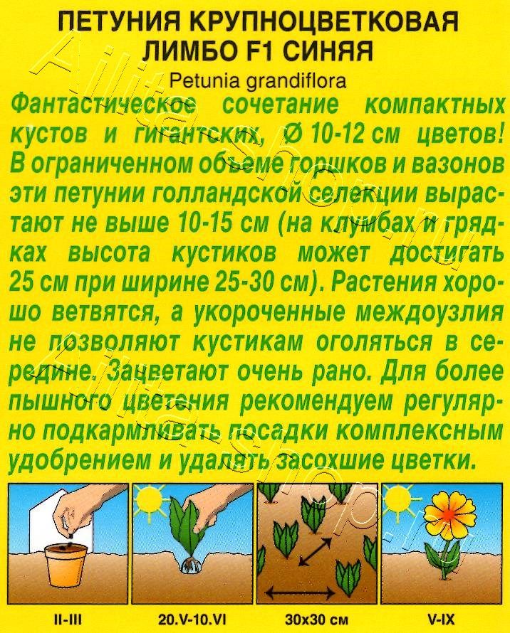 Петуния Лимбо F1 синяя крупноцветковая 7шт