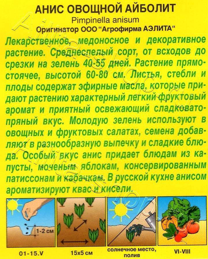 Анис овощной Айболит 0,5г