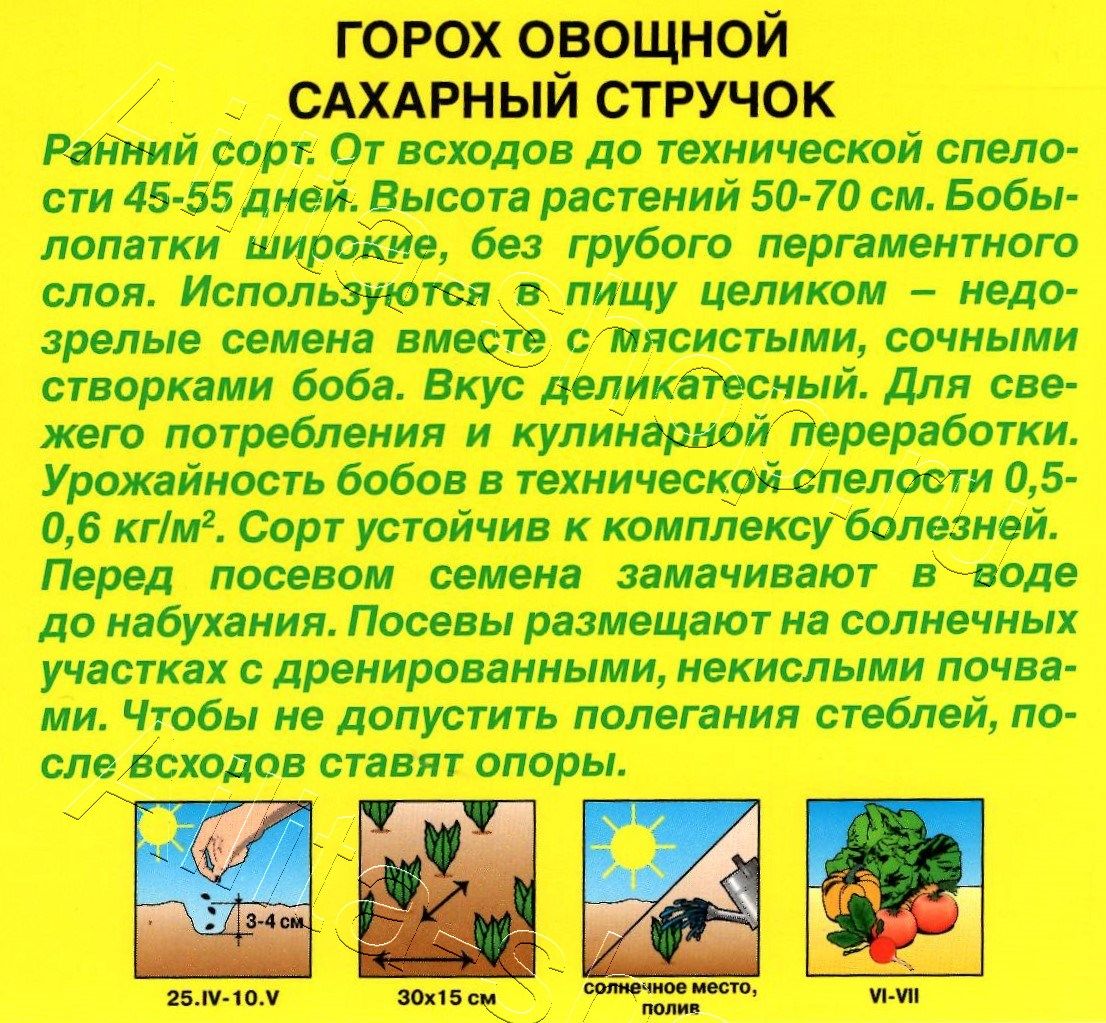 Горох овощной Сахарный стручок 25г