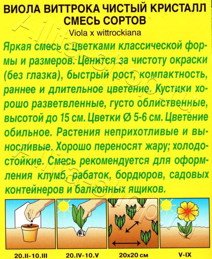 Виола Чистый кристалл, смесь окрасок 0,1г