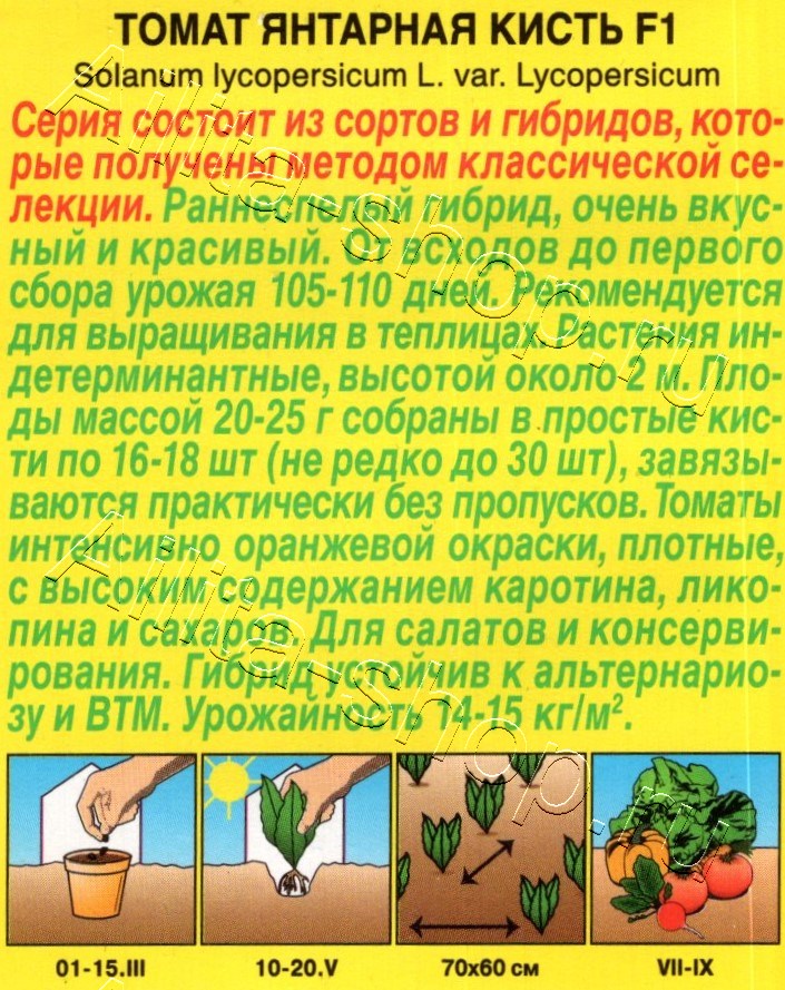 Томат Янтарная кисть F1 10шт