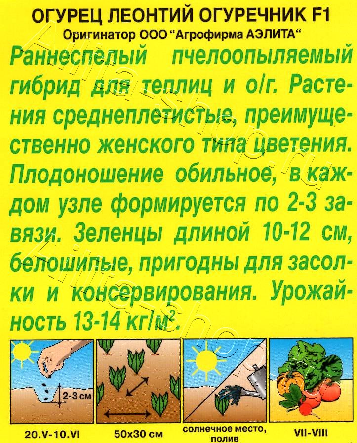 Огурец Леонтий огуречник F1 10шт