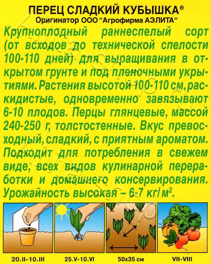 Перец сладкий Кубышка 20шт