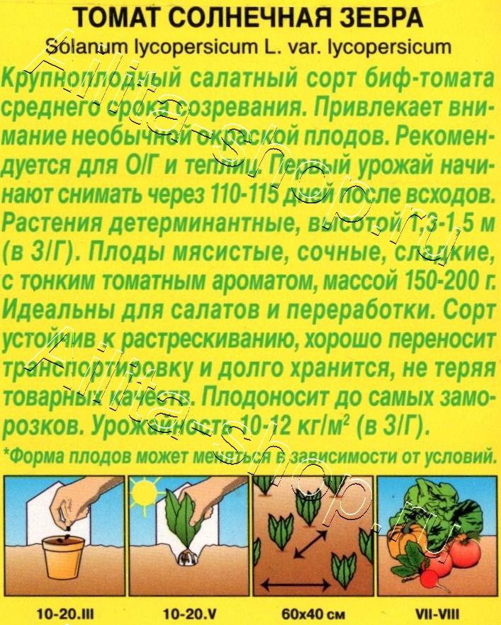Томат Солнечная зебра 20шт