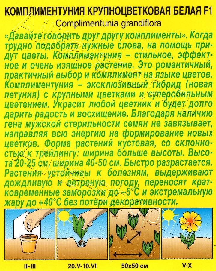 Петуния Комплиментуния F1 белая крупноцветковая 7шт