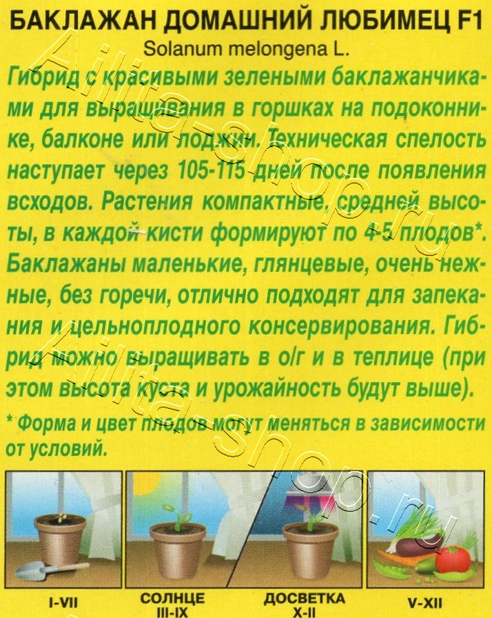 Баклажан Домашний любимец F1 10шт