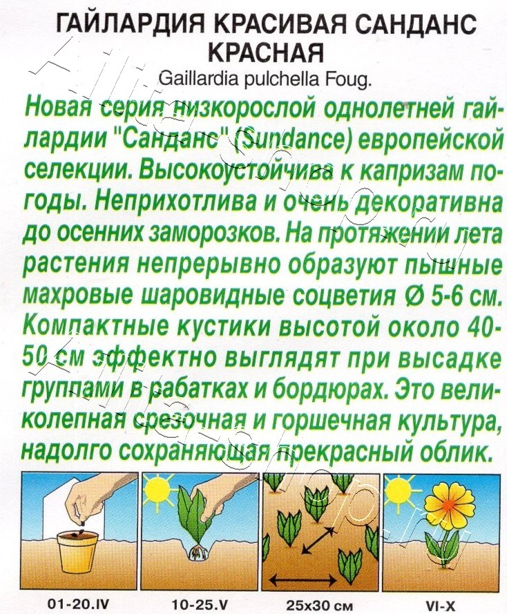 Гайлардия Санданс красная 0,05г