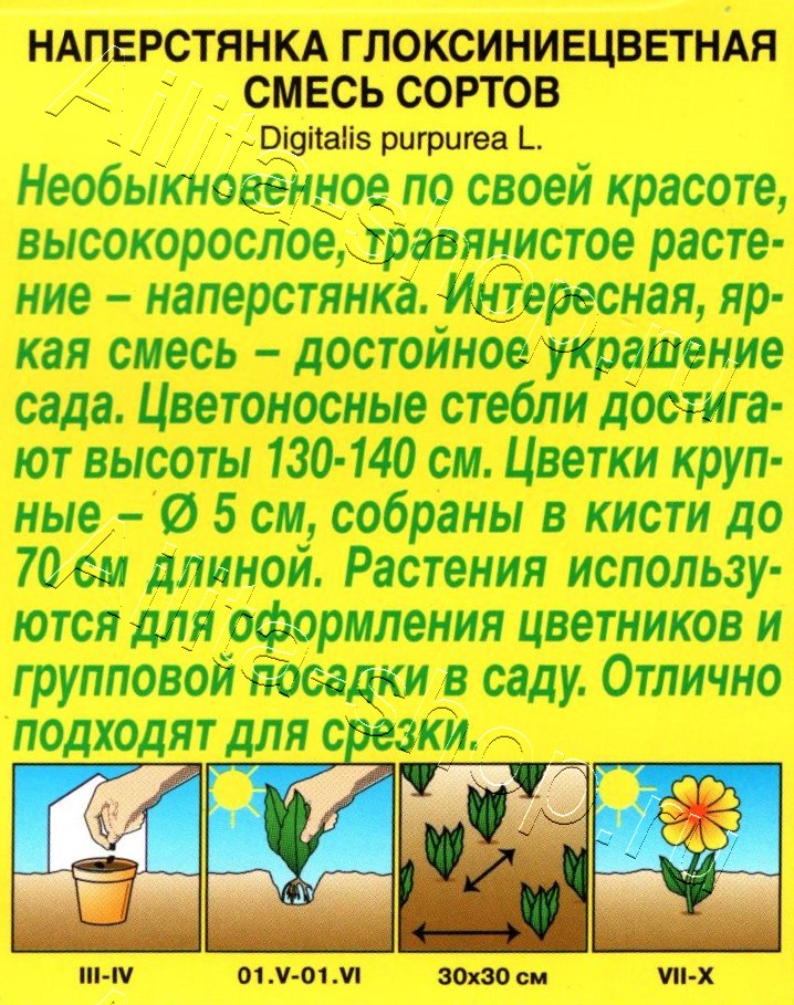 Наперстянка Глоксиниецветная, смесь окрасок 0,2г