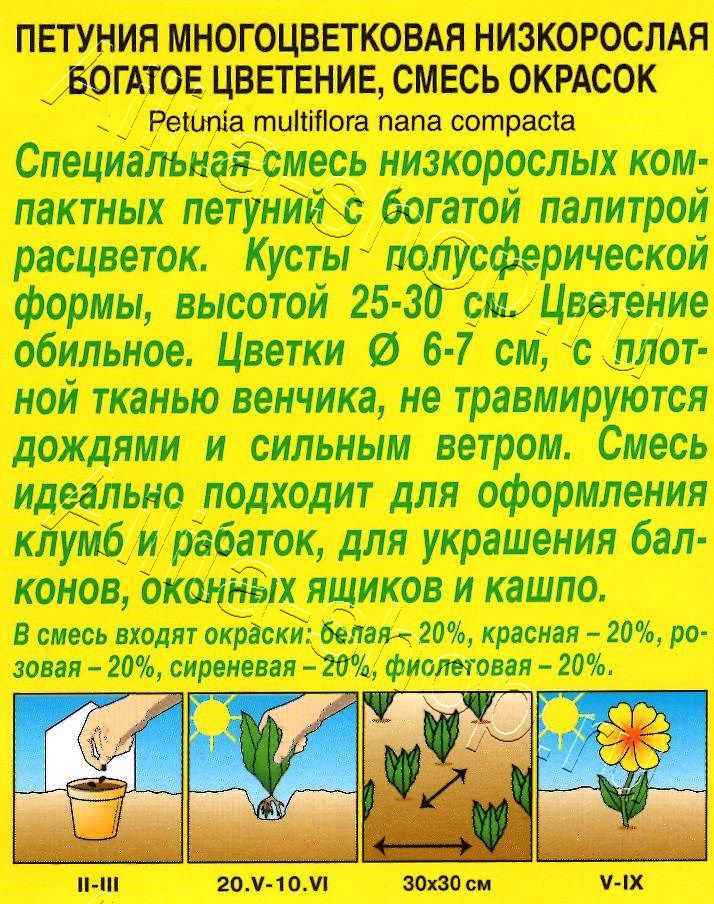 Петуния Богатое цветение, смесь окрасок 0,1г