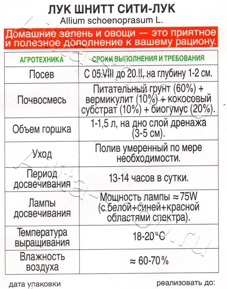 Лук шнитт Сити-лук 0,3г