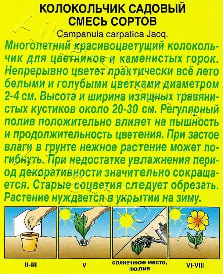 Колокольчик Садовый, смесь сортов 0,1г