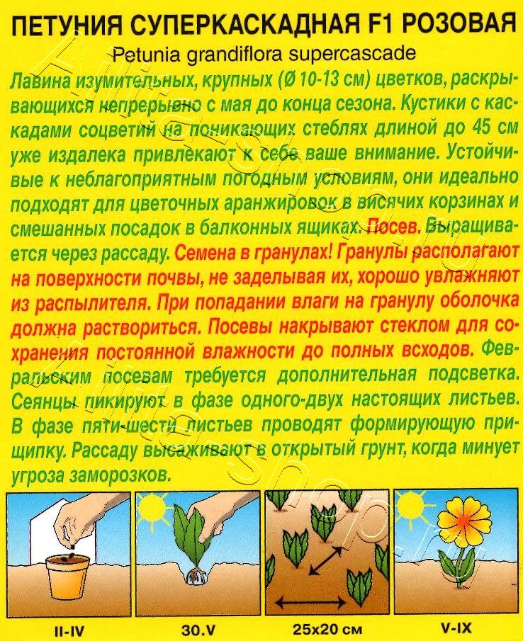 Петуния суперкаскадная F1 розовая 7шт