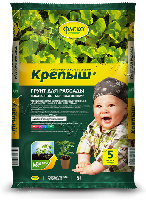 Грунт для рассады гибридных семян Фаско Крепыш 5л
