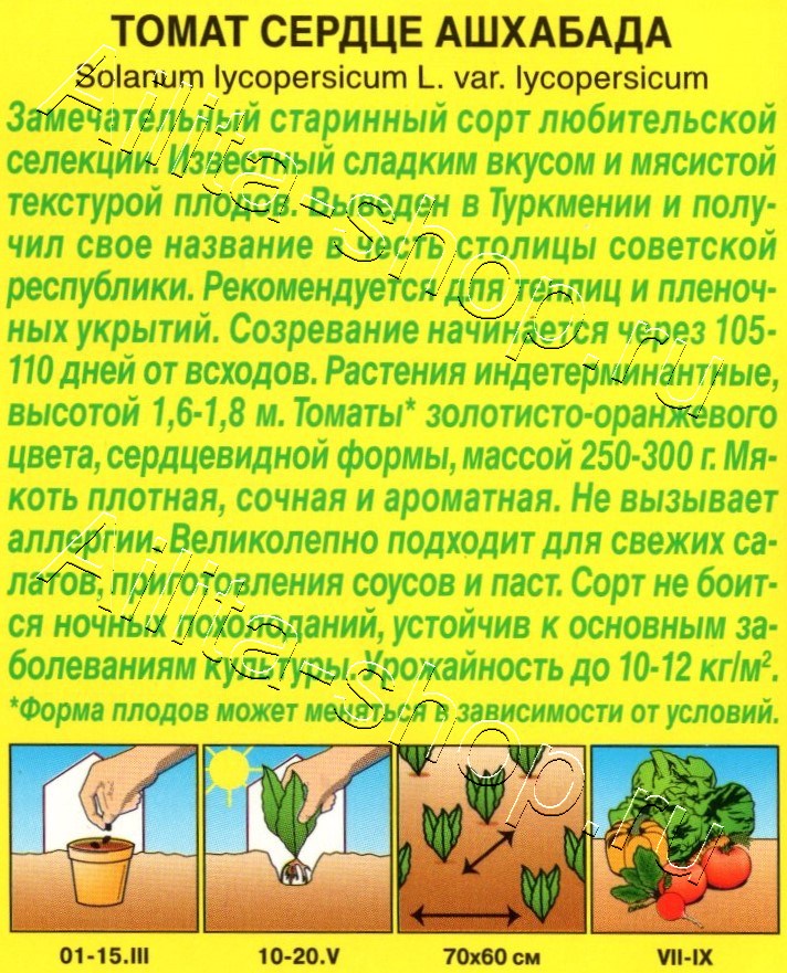 Томат Сердце Ашхабада 10шт