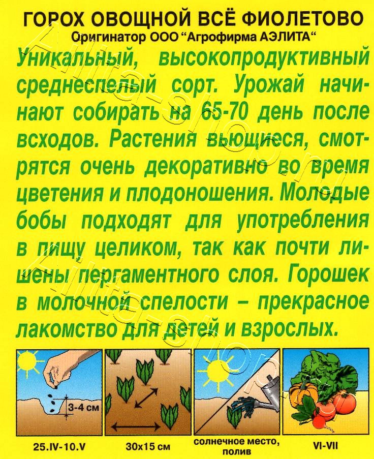 Горох овощной Все фиолетово 7г