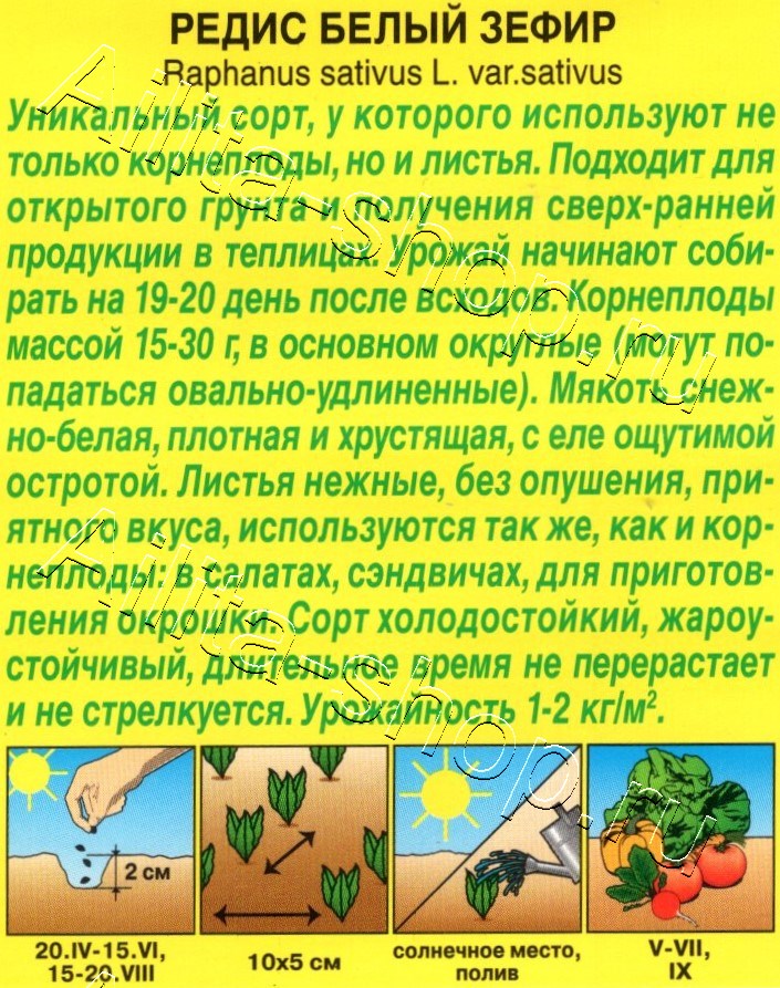 Редис Белый зефир 2г