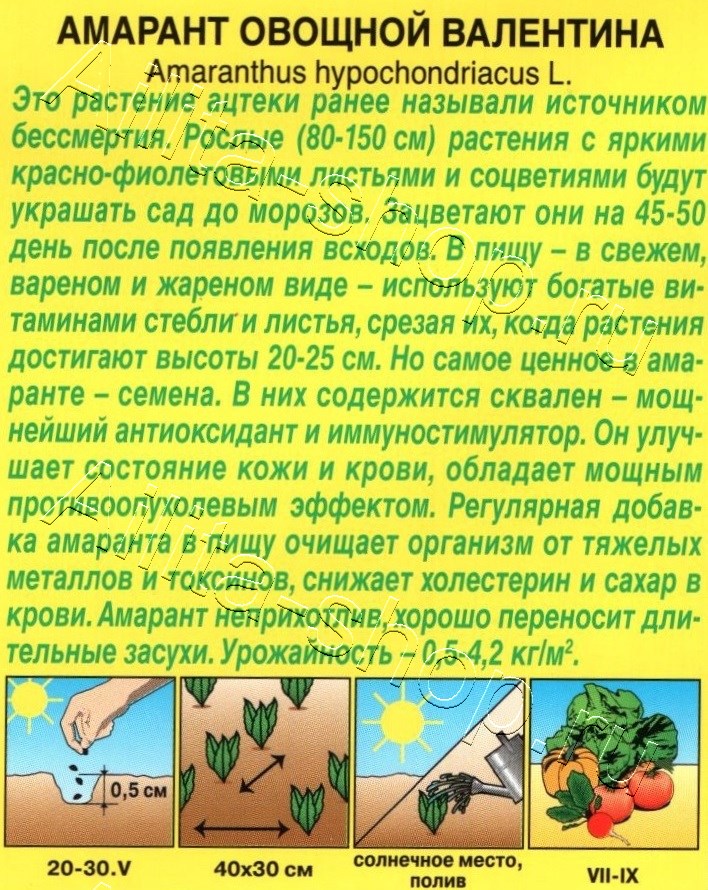 Амарант овощной Валентина 0,3г