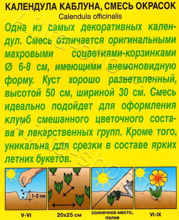 Календула Каблуна, смесь окрасок 0,5г