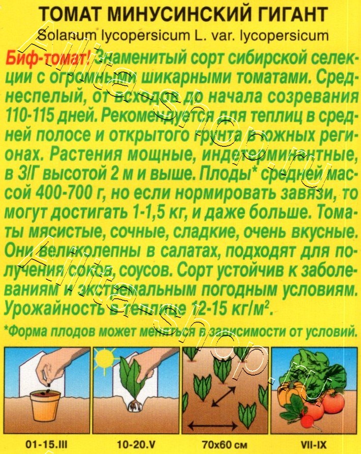 Томат Минусинский гигант 15шт