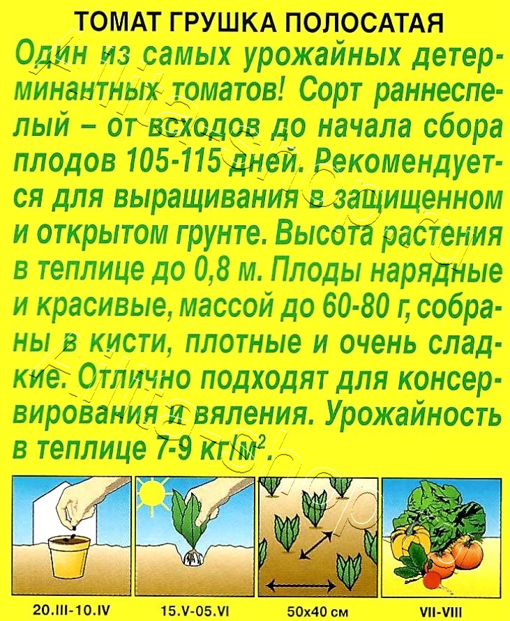 Томат Грушка полосатая 20шт