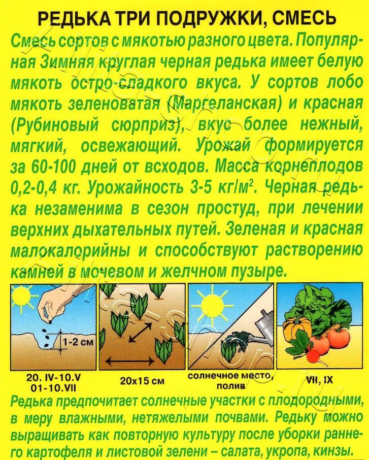 Редька Три подружки, смесь 1г