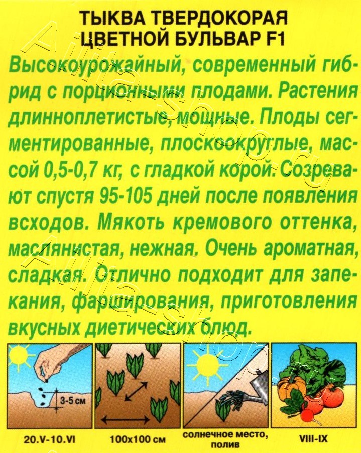 Тыква твердокорая Цветной бульвар F1 5шт