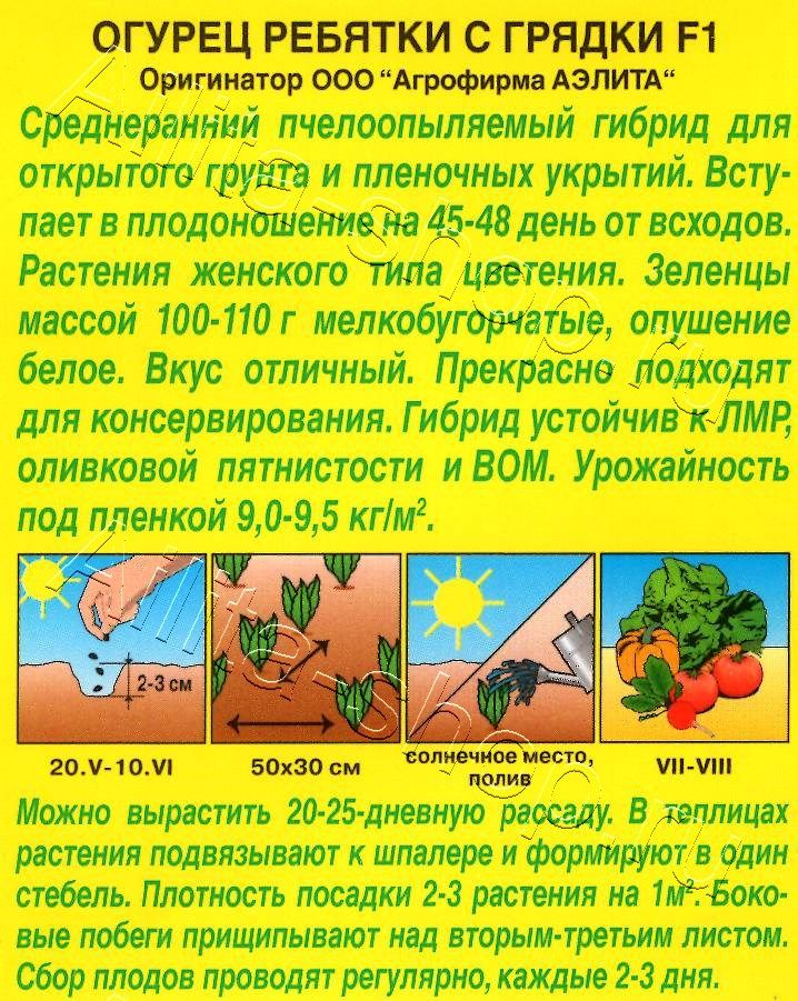 Огурец Ребятки с грядки F1 10шт