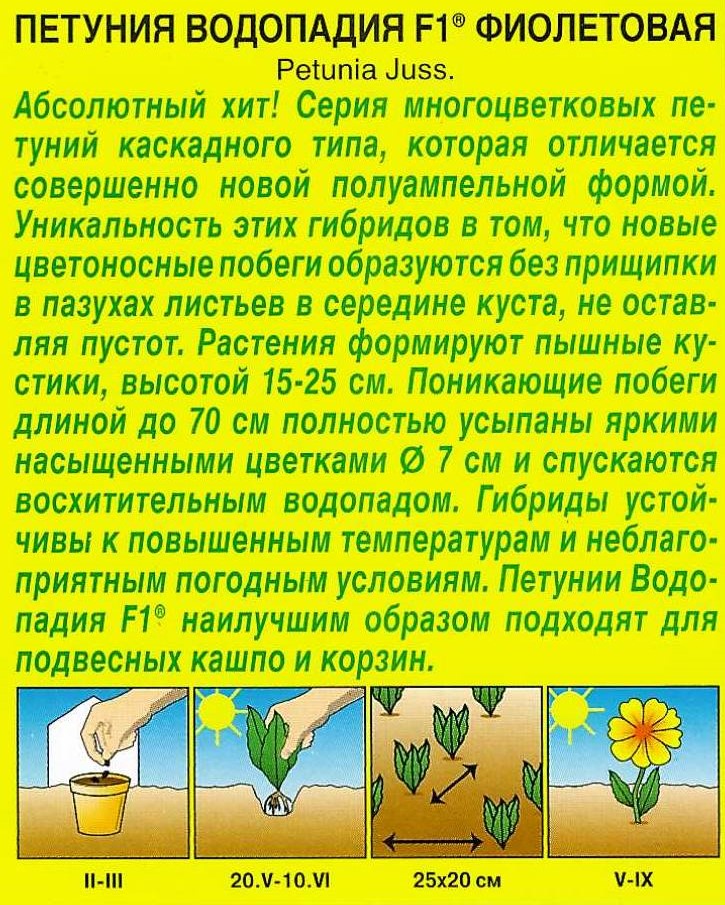 Петуния ВОДОПАДИЯ F1 фиолетовая 5шт