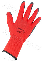 Перчатки черно-красные нейлоновые с нитриловым покрытием 1шт