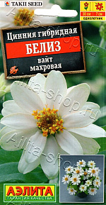 Цинния Белиз вайт махровая 5шт